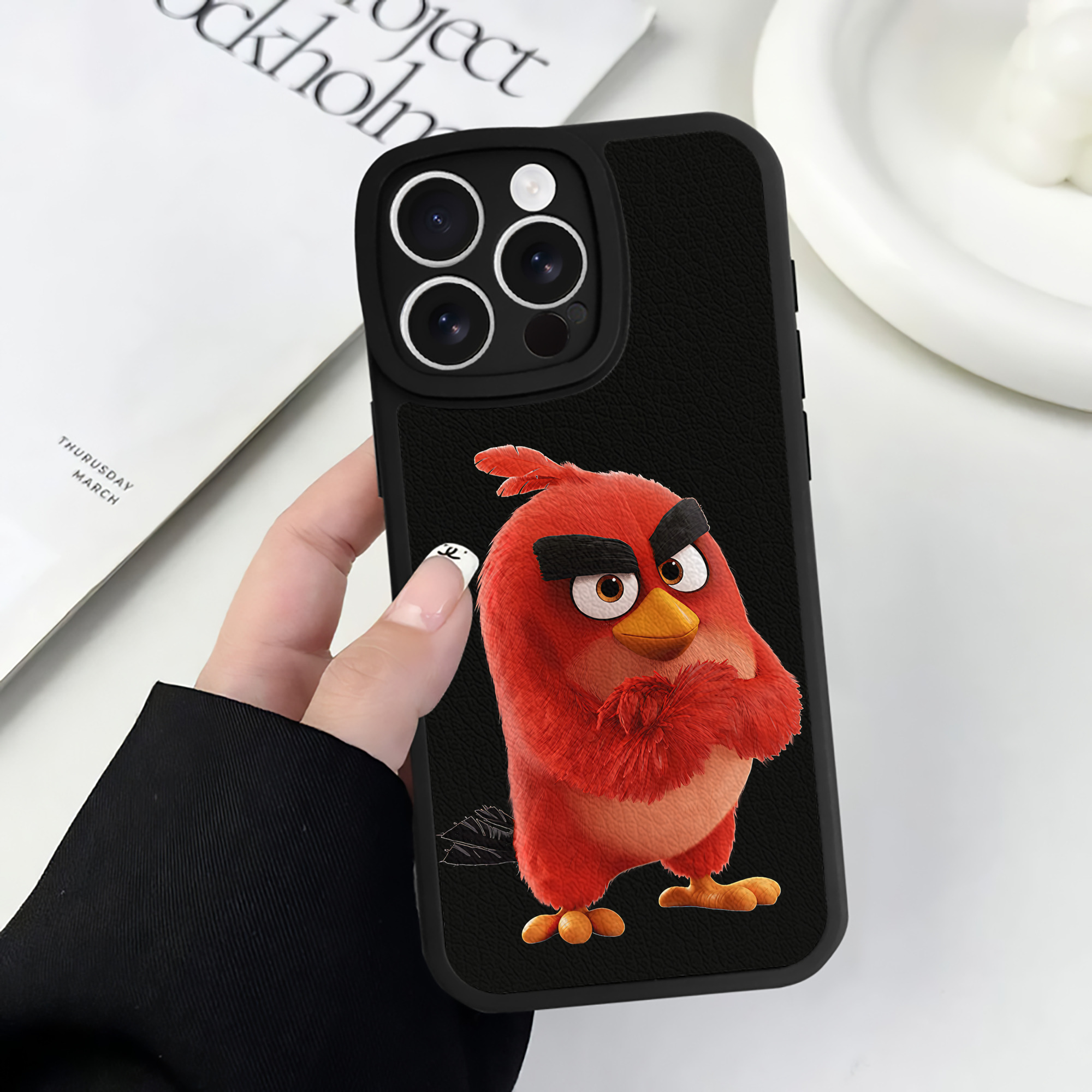 （画像用） Angry Birds アングリーバード 【iPhone 16シリーズ対応】シリコンスマホケース（レザー調） 材質：シリコン